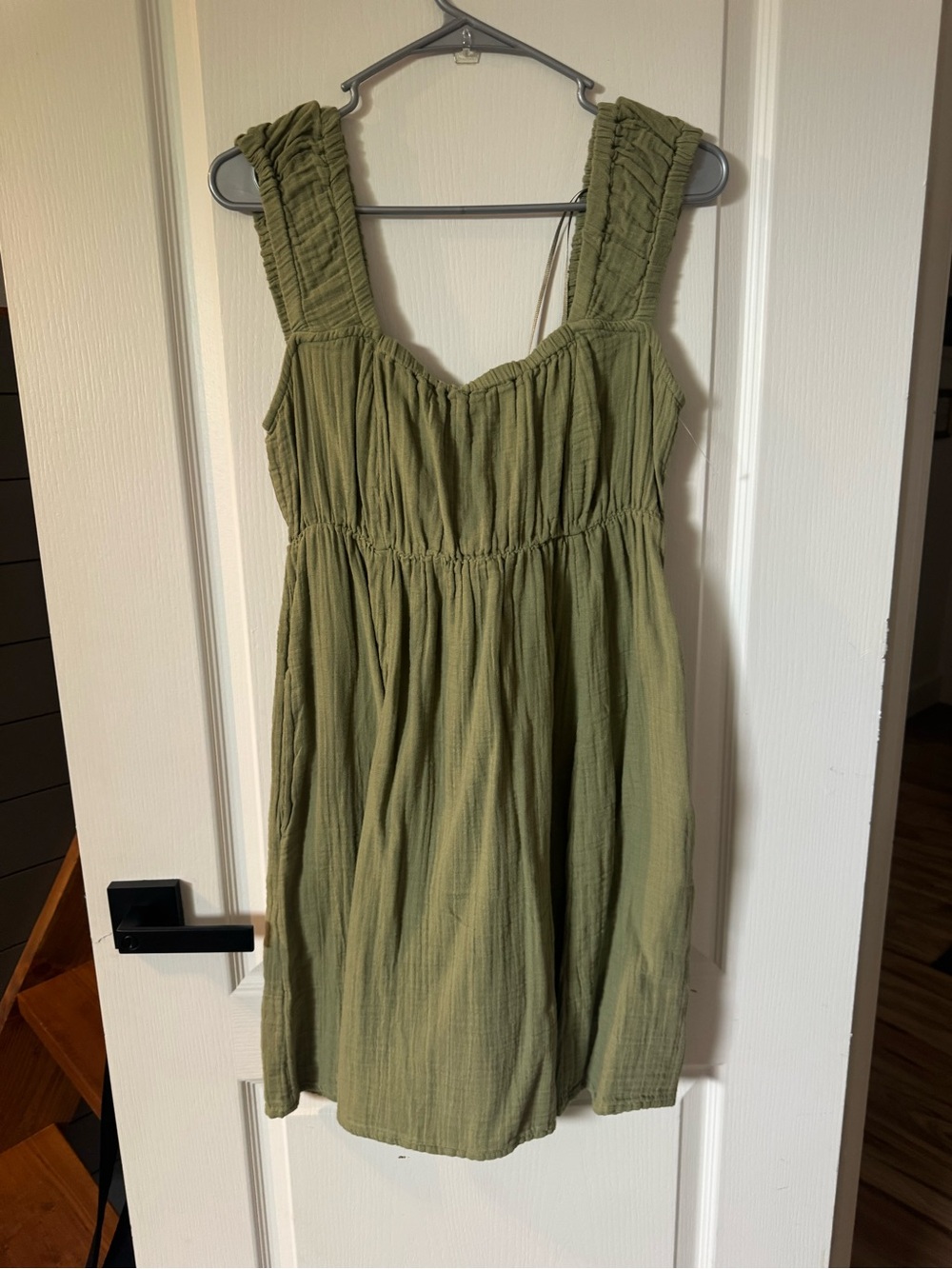 Old Navy Olive Green Ruching Sundress